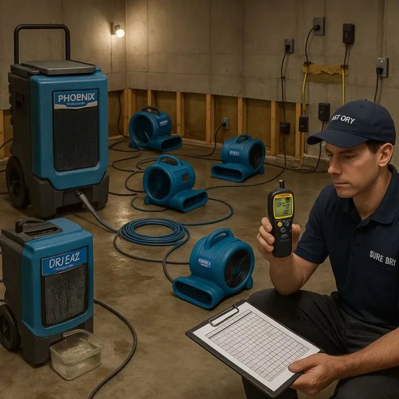 Structural Drying and Dehumidification process in Williamsburg County, SC